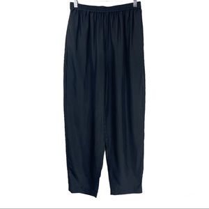 NWT Stockholm Atelier & Other Stories Black Silk Pull on Trousers Wide Leg Sz 6